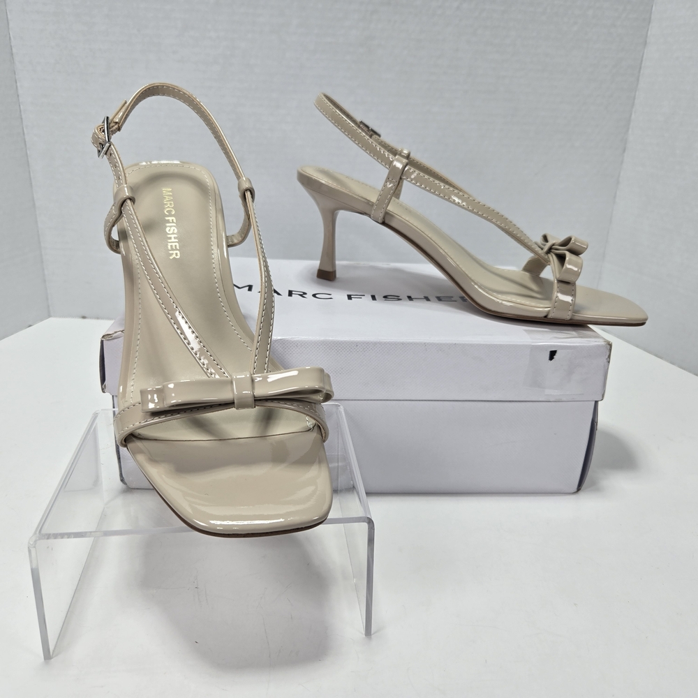 Marc Fisher Danzy Light Natural Beige Slingback Kitten Heels Women's Size 7M